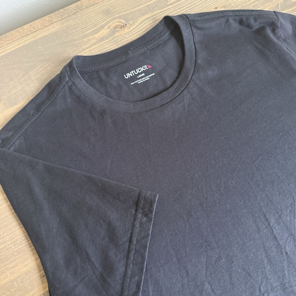 Untuckit Men's Large Black Crewneck Short Sleeve Tee T-Shirt Top‎